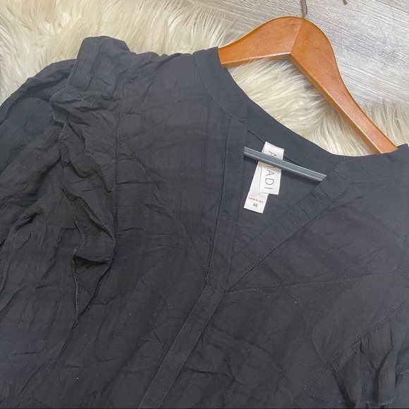 AMADI Anthropologie Rossi Ruffled Tunic‎ Dress Black - Picture 3 of 8